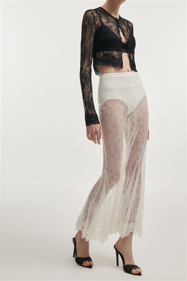 NR VEIL MAXI SKIRT WHITE
